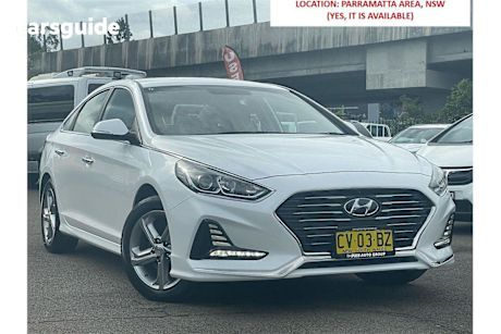 White 2019 Hyundai Sonata Sedan Active