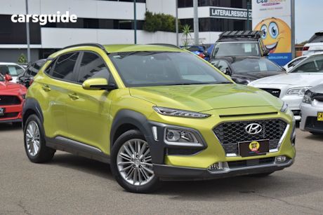 Yellow 2020 Hyundai Kona SUV ELITE 4X4