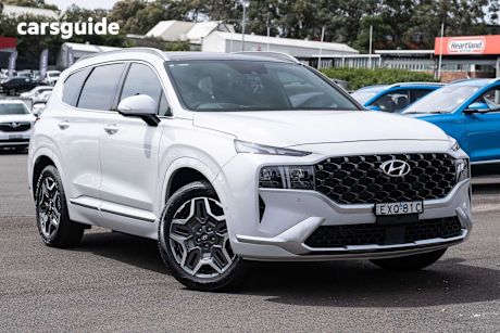 White 2022 Hyundai Santa FE SUV HYBRID HIGHLANDER 4X4