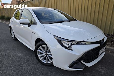 White 2023 Toyota Corolla Hatchback Ascent Sport Hybrid