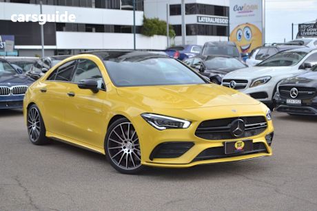 Yellow 2020 Mercedes-Benz CLA-Class Coupe CLA35 AMG 4WD