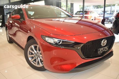 Red 2025 Mazda 3 Hatchback G20 Pure