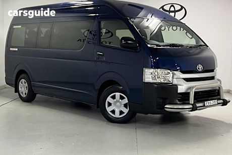 Blue 2014 Toyota HiAce Bus Commuter