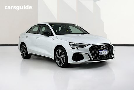 White 2022 Audi A3 Sedan 40 Tfsi Quattro S Line