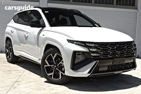 White 2025 Hyundai Tucson Wagon Premium N Line Hybrid (Awd)