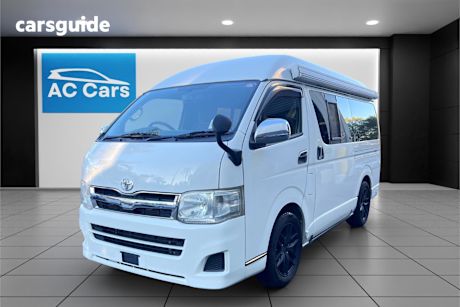 White 2013 Toyota HiAce Commercial DX PETROL FITTED CAMPERVAN, W/ AWNING TENT