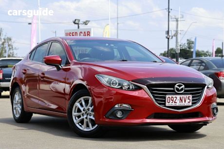Red 2015 Mazda 3 Sedan Maxx
