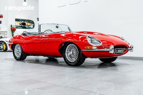 Red 1963 Jaguar E Type Roadster 3.8