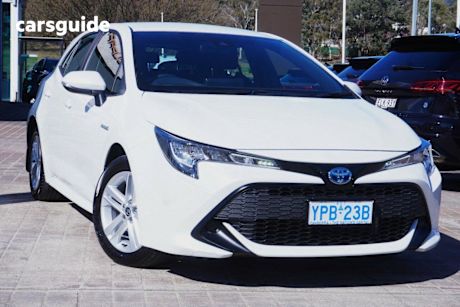 White 2021 Toyota Corolla Hatchback Ascent Sport Hybrid