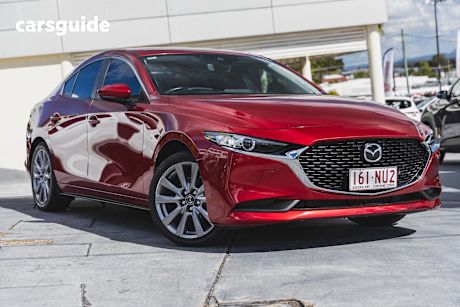 Red 2020 Mazda Mazda3 Sedan G20 EVOLVE F
