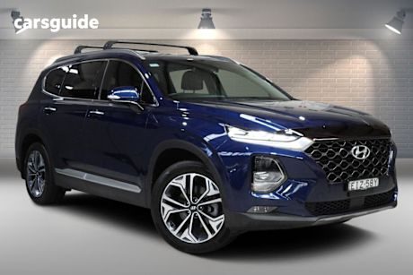 Blue 2020 Hyundai Santa FE Wagon Elite Crdi (Awd)