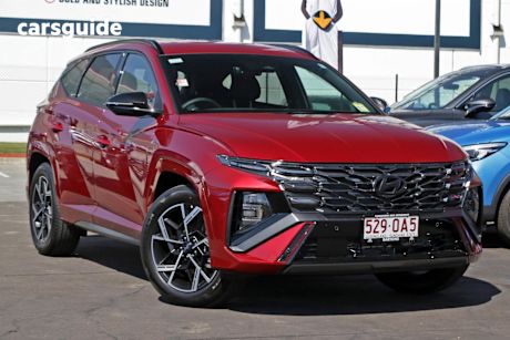 Red 2025 Hyundai Tucson SUV ELITE N LINE F
