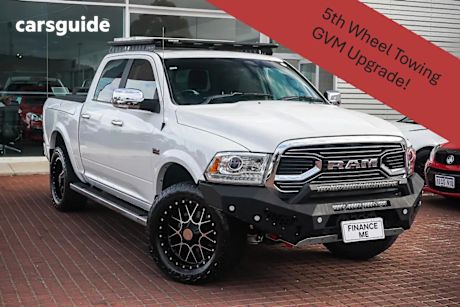 White 2019 Ram 1500 Crew Cab Utility Laramie (4X4) Fd3.9 W/Ramboxes