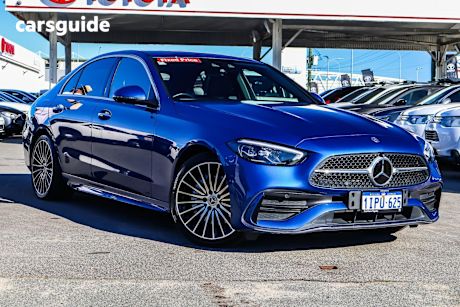 Blue 2022 Mercedes-Benz C300 Sedan Mhev