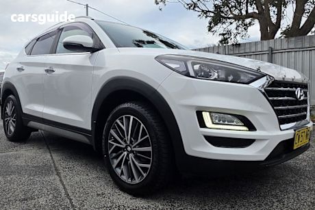 White 2020 Hyundai Tucson Wagon Elite (Awd) Black Int