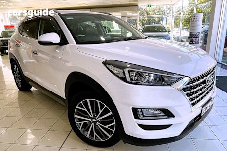 White 2019 Hyundai Tucson Wagon Elite (Awd) Beige Int