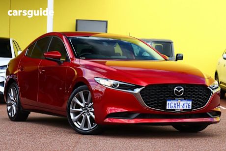 Red 2019 Mazda 3 Sedan G20 Evolve