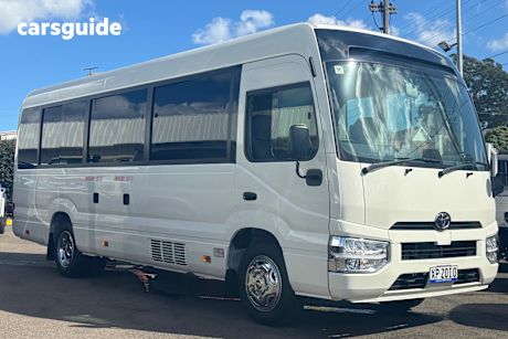 White 2025 Toyota Coaster Bus Standard