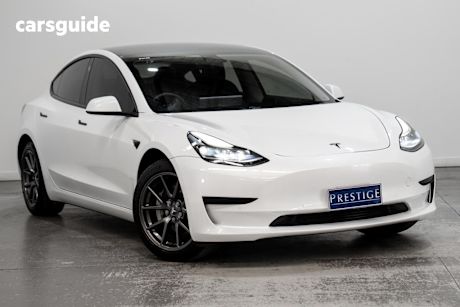 White 2021 Tesla Model 3 Sedan Standard Range Plus Rwd