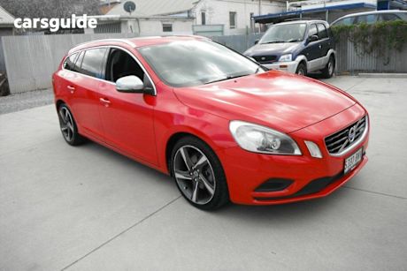 Red 2011 Volvo V60 Wagon T5 R-Design