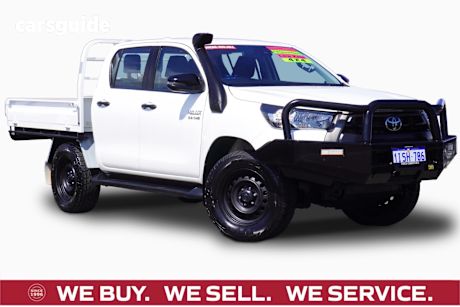 White 2022 Toyota Hilux Ute Tray SR 4X4