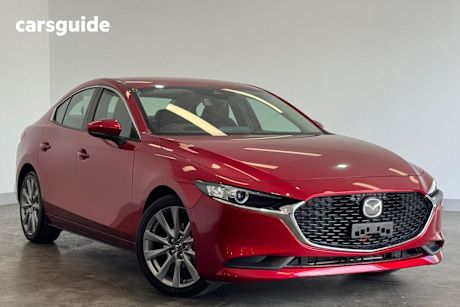 Red 2021 Mazda Mazda3 Sedan G20 EVOLVE F