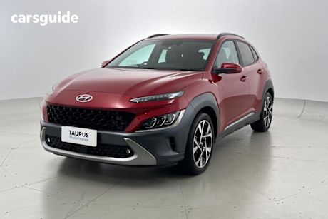 Red 2021 Hyundai Kona SUV HIGHLANDER F