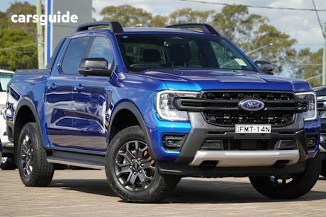 Blue 2024 Ford Ranger Ute Tray WILDTRAK 4X4