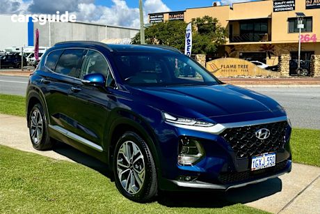 Blue 2019 Hyundai Santa FE Wagon Highlander Crdi Blk-Bge (Awd)