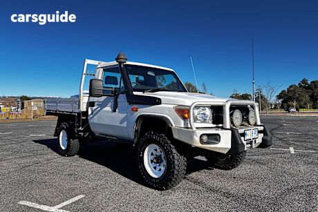 White 2011 Toyota Landcruiser Ute Tray WORKMATE 4X4