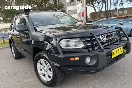Black 2014 Volkswagen Amarok Dual Cab Utility Tdi420 Trendline (4X4)