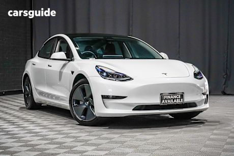 White 2021 Tesla Model 3 Sedan Standard Range Plus Rwd