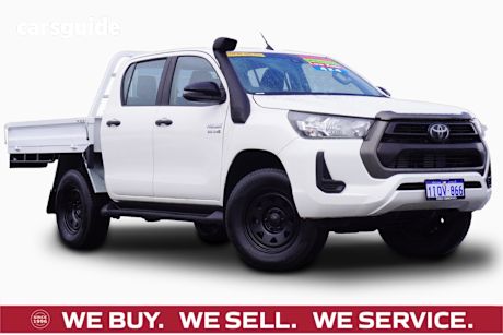 White 2020 Toyota Hilux Ute Tray SR 4X4