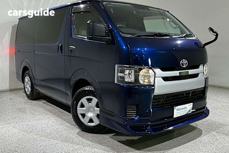 Blue 2021 Toyota HiAce Commercial