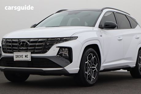 White 2023 Hyundai Tucson SUV HIGHLANDER N LINE F