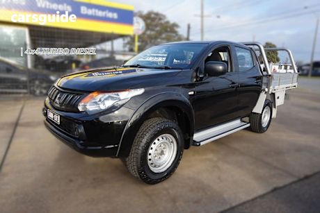 Black 2016 Mitsubishi Triton Dual Cab Chassis Glx (4X4)