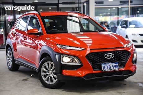 Orange 2019 Hyundai Kona SUV GO F