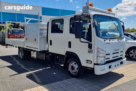 White 2014 Isuzu N Series Ute Tray NPR 400 4X2