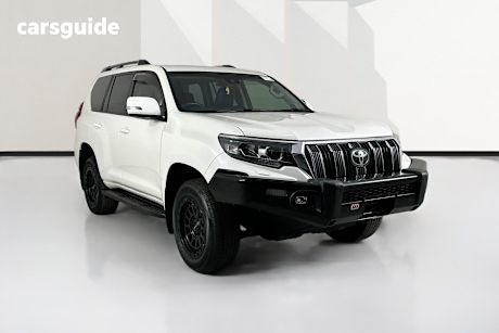 White 2021 Toyota Landcruiser Prado Wagon Gxl Prem Inter Flat Tailgate