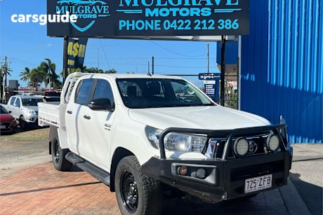White 2019 Toyota Hilux Double Cab Chassis Sr (4X4)