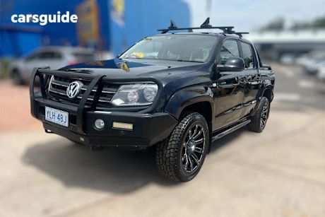 Black 2014 Volkswagen Amarok Dual Cab Utility Tdi400 Canyon (4X4)