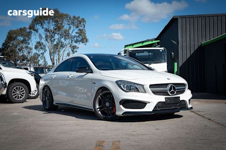 White 2014 Mercedes-Benz CLA-Class Coupe CLA45 AMG 4WD