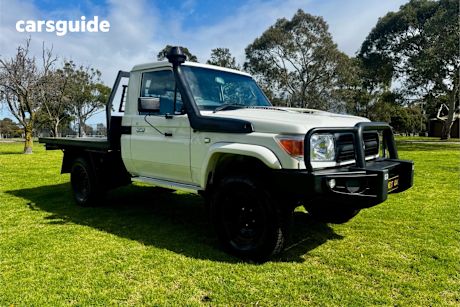 White 2019 Toyota Landcruiser Ute Tray WORKMATE (4X4)