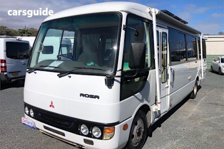 White 2005 Mitsubishi Rosa Bus Base