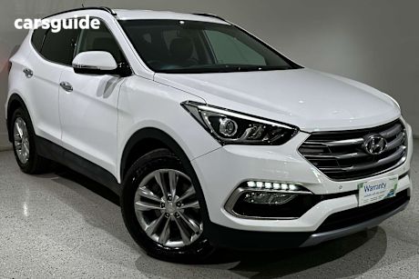 White 2016 Hyundai Santa FE SUV ELITE 4X4