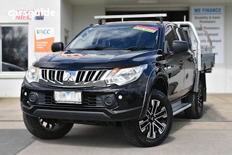 Black 2015 Mitsubishi Triton Dual Cab Utility Glx (4X4)