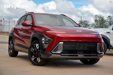 Red 2025 Hyundai Kona SUV HYBRID PREMIUM F