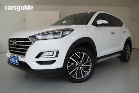 White 2020 Hyundai Tucson SUV ELITE F