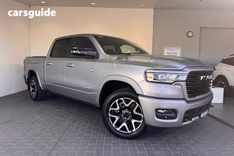 Silver 2024 Ram 1500 Crew Cab Utility Laramie (W/Sunroof) Mhev
