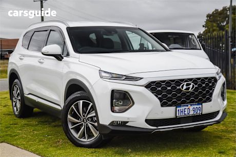White 2020 Hyundai Santa FE SUV ELITE 4X4